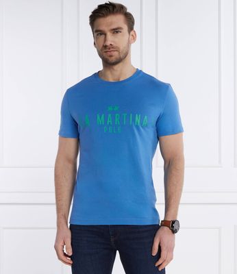 La Martina - T-shirt męski wiosenny ze sklepu: Gomez Fashion Store w kategorii: T-shirty męskie - zdjęcie 874714-BD9-10338_LR242M000034053