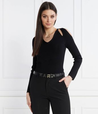 Karl Lagerfeld - Sweter damski zimowy ze sklepu: Gomez Fashion Store w kategorii: Swetry damskie - zdjęcie 874714-BD9-10338_KL241W000077666