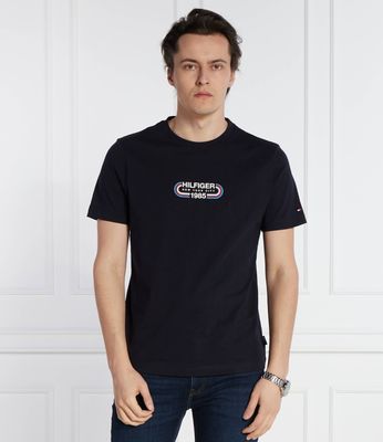 T-shirt męski w stylu klasycznym Tommy Hilfiger ze sklepu: Gomez Fashion Store w kategorii: T-shirty męskie - zdjęcie 874714-BD9-10338_TH242M000138F23