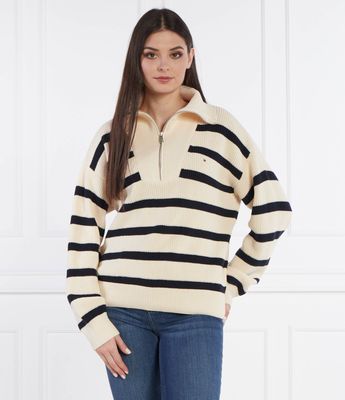 Tommy Hilfiger - Sweter damski elegancki ze sklepu: Gomez Fashion Store w kategorii: Swetry damskie - zdjęcie 874714-BD9-10338_TH242W000247760