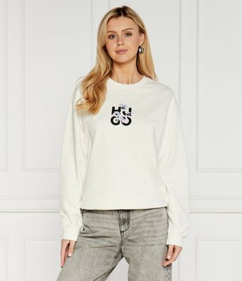 Bluza damska casual HUGO ze sklepu: Gomez Fashion Store w kategorii: Bluzy damskie - zdjęcie 874714-BD9-10338_BU244W000059102