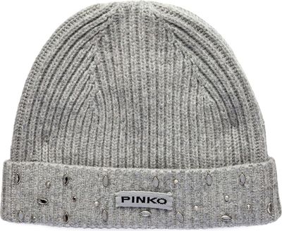 Czapka zimowa damska elegancka Pinko ze sklepu: Gomez Fashion Store w kategorii: Czapki zimowe damskie - zdjęcie 874714-BD9-10338_PI245W000005217