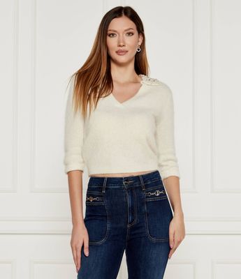 Sweter damski na zimę Liu Jo ze sklepu: Gomez Fashion Store w kategorii: Swetry damskie - zdjęcie 874714-BD9-10338_LC244W000074E30