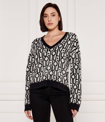 Sweter damski casual Liu Jo ze sklepu: Gomez Fashion Store w kategorii: Swetry damskie - zdjęcie 874714-BD9-10338_LJ245W000117U57