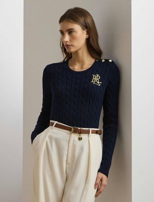 LAUREN RALPH LAUREN - Sweter damski elegancki ze sklepu: Gomez Fashion Store w kategorii: Swetry damskie - zdjęcie 874714-BD9-10338_RL244W000022AL9