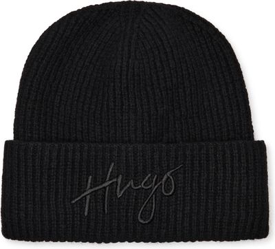 Czapka zimowa damska casual jesienny HUGO ze sklepu: Gomez Fashion Store w kategorii: Czapki zimowe damskie - zdjęcie 874714-BD9-10338_BU245W000010001