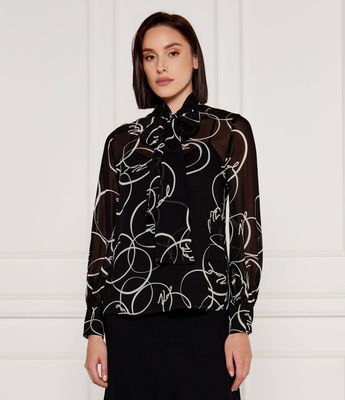 Koszula damska letnia Karl Lagerfeld ze sklepu: Gomez Fashion Store w kategorii: Koszule damskie - zdjęcie 874714-BD9-10338_KL244W000135C23