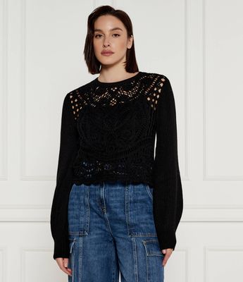 Twinset - Sweter damski zimowy ze sklepu: Gomez Fashion Store w kategorii: Swetry damskie - zdjęcie 874714-BD9-10338_TS244W000016842