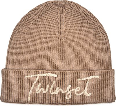 Czapka zimowa damska na zimę Twinset ze sklepu: Gomez Fashion Store w kategorii: Czapki zimowe damskie - zdjęcie 874714-BD9-10338_TS244W000096730