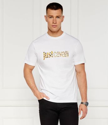 T-shirt męski na lato Just Cavalli ze sklepu: Gomez Fashion Store w kategorii: T-shirty męskie - zdjęcie 874714-BD9-10338_CA245M000036005