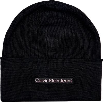 Czapka zimowa damska elegancka Calvin Klein Jeans ze sklepu: Gomez Fashion Store w kategorii: Czapki zimowe damskie - zdjęcie 874714-BD9-10338_CJ245W000005249