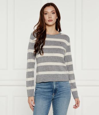 Sweter damski casual zimowy Tommy Hilfiger ze sklepu: Gomez Fashion Store w kategorii: Swetry damskie - zdjęcie 874714-BD9-10338_TH245W000260E74