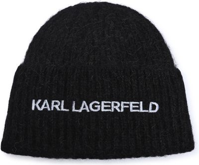 Czapka zimowa damska casual Karl Lagerfeld ze sklepu: Gomez Fashion Store w kategorii: Czapki zimowe damskie - zdjęcie 874714-BD9-10338_KL245W000113087