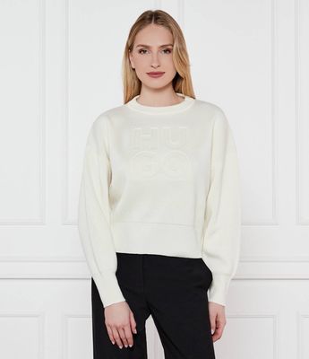 HUGO - Sweter damski na zimę ze sklepu: Gomez Fashion Store w kategorii: Swetry damskie - zdjęcie 874714-BD9-10338_BU251W000092102