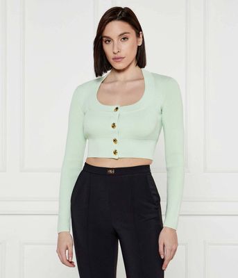 Sweter damski bez wzorów Elisabetta Franchi ze sklepu: Gomez Fashion Store w kategorii: Swetry damskie - zdjęcie 874714-BD9-10338_EF251W000118A09