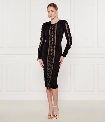 Elisabetta Franchi - Sukienka jesienna ze sklepu: Gomez Fashion Store w kategorii: Sukienki - zdjęcie 874714-BD9-10338_EF252W000038110