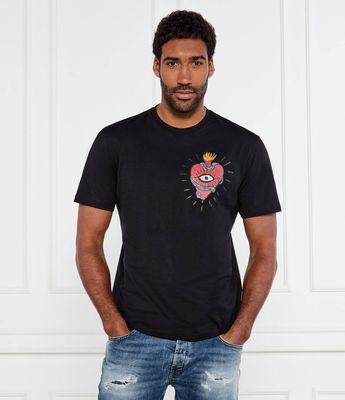 Just Cavalli - T-shirt męski elegancki ze sklepu: Gomez Fashion Store w kategorii: T-shirty męskie - zdjęcie 874714-BD9-10338_CA252M000067899