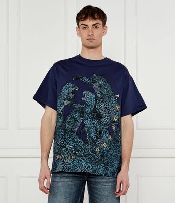 T-shirt męski elegancki Just Cavalli ze sklepu: Gomez Fashion Store w kategorii: T-shirty męskie - zdjęcie 874714-BD9-10338_CA252M000074204