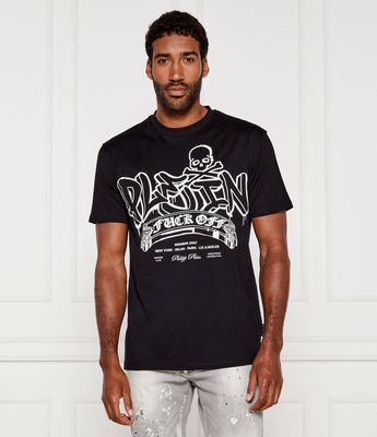Philipp Plein - T-shirt męski na lato ze sklepu: Gomez Fashion Store w kategorii: T-shirty męskie - zdjęcie 874714-BD9-10338_PN252M000018002