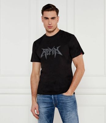 T-shirt męski w stylu młodzieżowym Replay ze sklepu: Gomez Fashion Store w kategorii: T-shirty męskie - zdjęcie 874714-BD9-10338_RY252M000015098