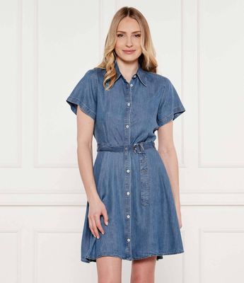 HUGO - Sukienka na wiosnę ze sklepu: Gomez Fashion Store w kategorii: Sukienki - zdjęcie 874714-BD9-10338_BU252W000066435