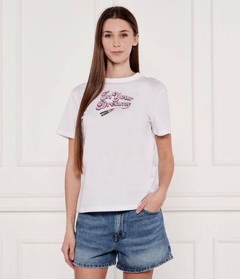 Bluzka damska w stylu młodzieżowym HUGO ze sklepu: Gomez Fashion Store w kategorii: Bluzki damskie - zdjęcie 874714-BD9-10338_BU252W000104100