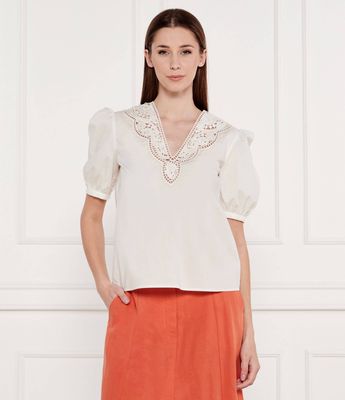Bluzka damska koronkowa Twinset ze sklepu: Gomez Fashion Store w kategorii: Bluzki damskie - zdjęcie 874714-BD9-10338_TS252W000095299