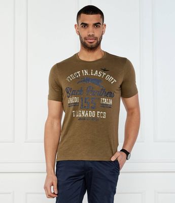 T-shirt męski klasyczny na wiosnę Aeronautica Militare ze sklepu: Gomez Fashion Store w kategorii: T-shirty męskie - zdjęcie 874714-BD9-10338_AM252M000012328