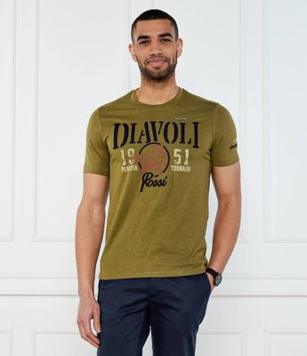 T-shirt męski na wiosnę klasyczny Aeronautica Militare ze sklepu: Gomez Fashion Store w kategorii: T-shirty męskie - zdjęcie 874714-BD9-10338_AM252M000015328