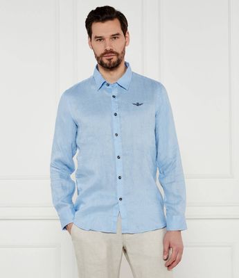 Koszula męska z klasycznym kołnierzykiem Aeronautica Militare ze sklepu: Gomez Fashion Store w kategorii: Koszule męskie - zdjęcie 874714-BD9-10338_AM252M000048325