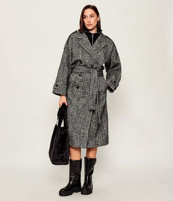Płaszcz damski jesienny Pinko ze sklepu: Gomez Fashion Store w kategorii: Płaszcze damskie - zdjęcie 874714-BD9-10338_PI254W000088262