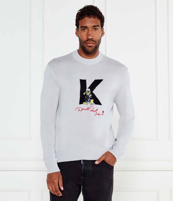 Karl Lagerfeld - Sweter męski w nadruki ze sklepu: Gomez Fashion Store w kategorii: Swetry męskie - zdjęcie 874714-BD9-10338_KL254W000001941