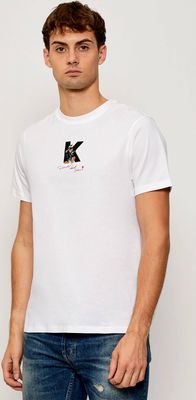 Karl Lagerfeld - T-shirt męski w kwiaty ze sklepu: Gomez Fashion Store w kategorii: T-shirty męskie - zdjęcie 874714-BD9-10338_KL254W000008007