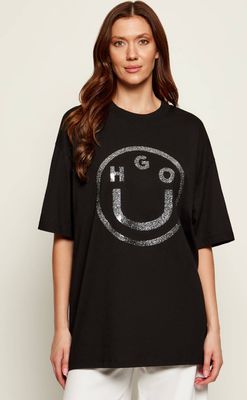 Bluzka damska młodzieżowa na wiosnę Hugo Blue ze sklepu: Gomez Fashion Store w kategorii: Bluzki damskie - zdjęcie 874714-BD9-10338_BJ255W000018001