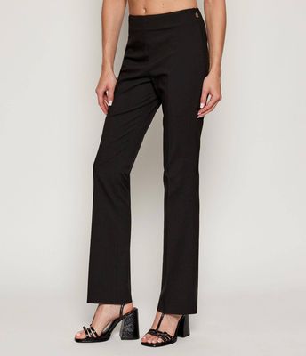 HUGO - Spodnie damskie gładkie ze sklepu: Gomez Fashion Store w kategorii: Spodnie damskie - zdjęcie 874714-BD9-10338_BU255W000140001