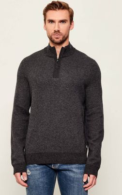 Sweter męski w stylu klasycznym zimowy BOSS BLACK ze sklepu: Gomez Fashion Store w kategorii: Swetry męskie - zdjęcie 874714-BD9-10338_BB255M000248001