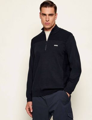 Sweter męski casual BOSS GREEN ze sklepu: Gomez Fashion Store w kategorii: Swetry męskie - zdjęcie 874714-BD9-10338_BG255M000073402