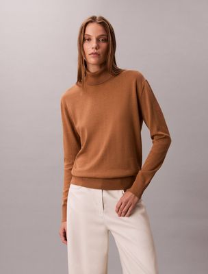 Sweter damski w stylu klasycznym Calvin Klein ze sklepu: Gomez Fashion Store w kategorii: Swetry damskie - zdjęcie 874714-BD9-10338_CK255W000165E11