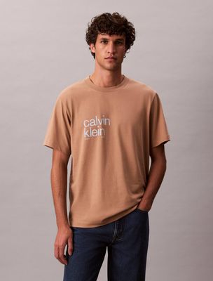 Calvin Klein Jeans - T-shirt męski z napisami ze sklepu: Gomez Fashion Store w kategorii: T-shirty męskie - zdjęcie 874714-BD9-10338_CJ255M000072Y87