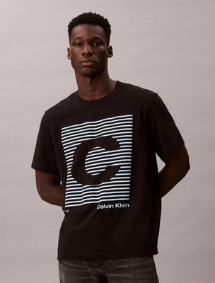 T-shirt męski w nadruki Calvin Klein Jeans ze sklepu: Gomez Fashion Store w kategorii: T-shirty męskie - zdjęcie 874714-BD9-10338_CJ255M000073C64
