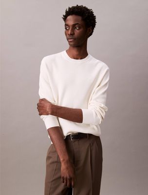 Sweter męski bez wzorów Calvin Klein ze sklepu: Gomez Fashion Store w kategorii: Swetry męskie - zdjęcie 874714-BD9-10338_CK255M000216C91