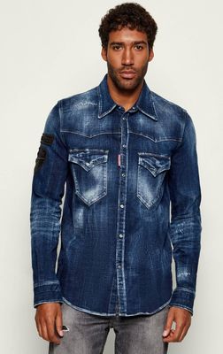 Koszula męska na wiosnę casualowa Dsquared2 ze sklepu: Gomez Fashion Store w kategorii: Koszule męskie - zdjęcie 874714-BD9-10338_DQ255M000037470