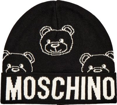 Czapka zimowa damska casual Moschino ze sklepu: Gomez Fashion Store w kategorii: Czapki zimowe damskie - zdjęcie 874714-BD9-10338_MO255W000018116