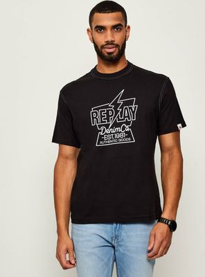 T-shirt męski klasyczny Replay ze sklepu: Gomez Fashion Store w kategorii: T-shirty męskie - zdjęcie 874714-BD9-10338_RY255M000023098