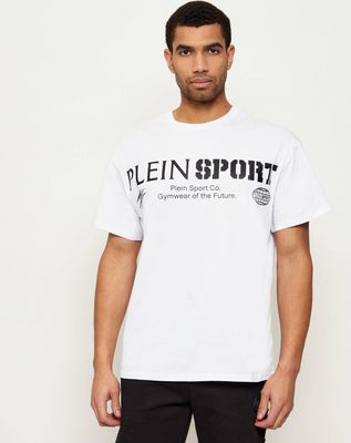 Plein Sport - T-shirt męski na lato ze sklepu: Gomez Fashion Store w kategorii: T-shirty męskie - zdjęcie 874714-BD9-10338_PS255M000026101