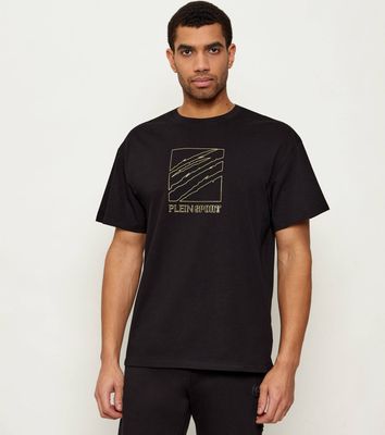 Plein Sport - T-shirt męski na lato ze sklepu: Gomez Fashion Store w kategorii: T-shirty męskie - zdjęcie 874714-BD9-10338_PS255M000028814