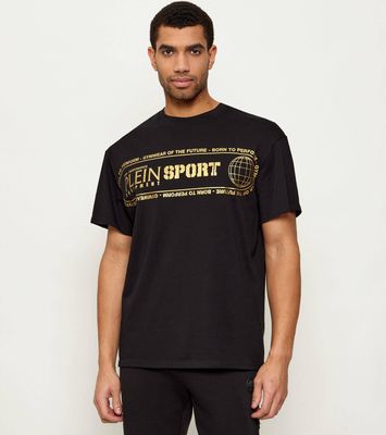 T-shirt męski na lato Plein Sport ze sklepu: Gomez Fashion Store w kategorii: T-shirty męskie - zdjęcie 874714-BD9-10338_PS255M000030814