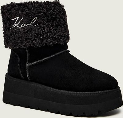 Śniegowce damskie casual bez wzorów Karl Lagerfeld ze sklepu: Gomez Fashion Store w kategorii: Śniegowce damskie - zdjęcie 874714-BD9-10338_KL255W000047702