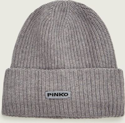 Czapka zimowa damska bez wzorów Pinko ze sklepu: Gomez Fashion Store w kategorii: Czapki zimowe damskie - zdjęcie 874714-BD9-10338_PI255W000008A54