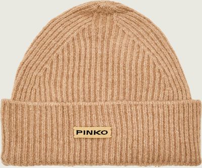 Czapka zimowa damska z nadrukami casual Pinko ze sklepu: Gomez Fashion Store w kategorii: Czapki zimowe damskie - zdjęcie 874714-BD9-10338_PI255W000012544